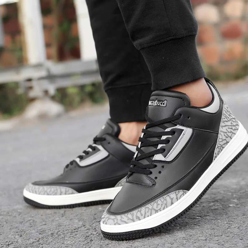 Bacca Bucci Black Vortex Mid Top Flat Sole Sneakers for Men | Best Price UAE